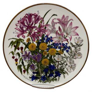 Franklin Porcelain Flowers Of October 1978 Plate From The Flowers Of The Year Co